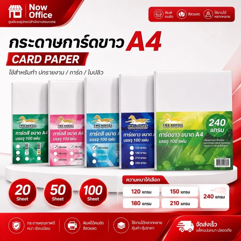 [มีส่งด่วน]กระดาษการ์ดขาว หนา 120 150 180 210 240 แกรม ขนาด A4 กระดาษ การ์ดขาว กระดาษการ์ด