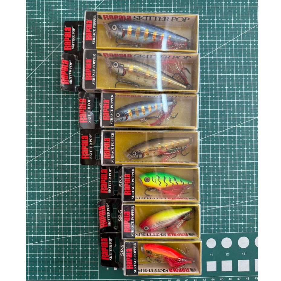 เหยื่อปลอม Rapala Skitter Pop (รุ่น SP5, SP7, SP9)ของแท้ 100% ป๊อปเปอร์ไม้บัลซ่า แอคชั่นผิวน้ำสุดปัง ล่าช่อน ชะโด กระสูบ