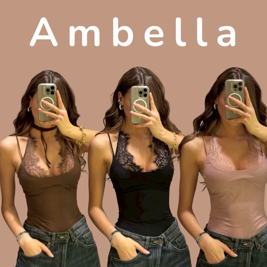 พร้อมส่ง บอดี้สูท สายเดี่ยวแต่งลูกไม้สวยเซ็กซี่มีสามสี bodysuit Lady