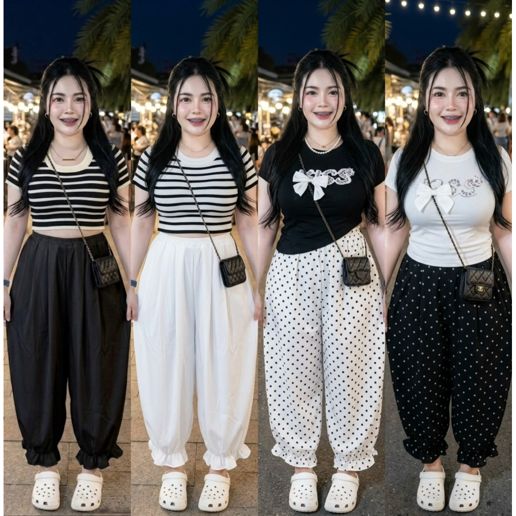 กางเกงจินนี่สาวอวบ 🌈✨ปังมาก เอว28-40 สะโพก 50