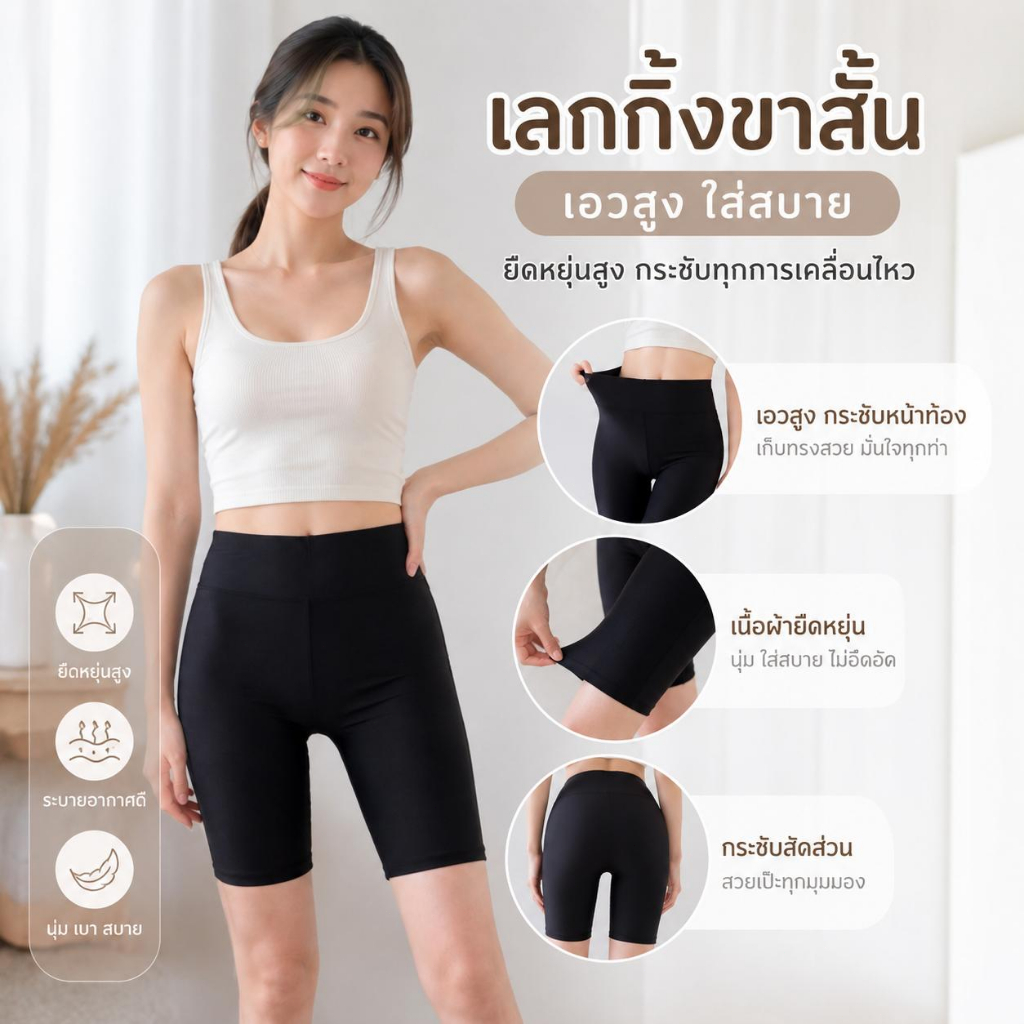 กางเกงกันโป๊ ราคาถูก ผ้านิ่มลื่น ระบายอากาศดี สีดำ/สีเนื้อ ใส่ได้ชายหญิง 1019#1021#1222#