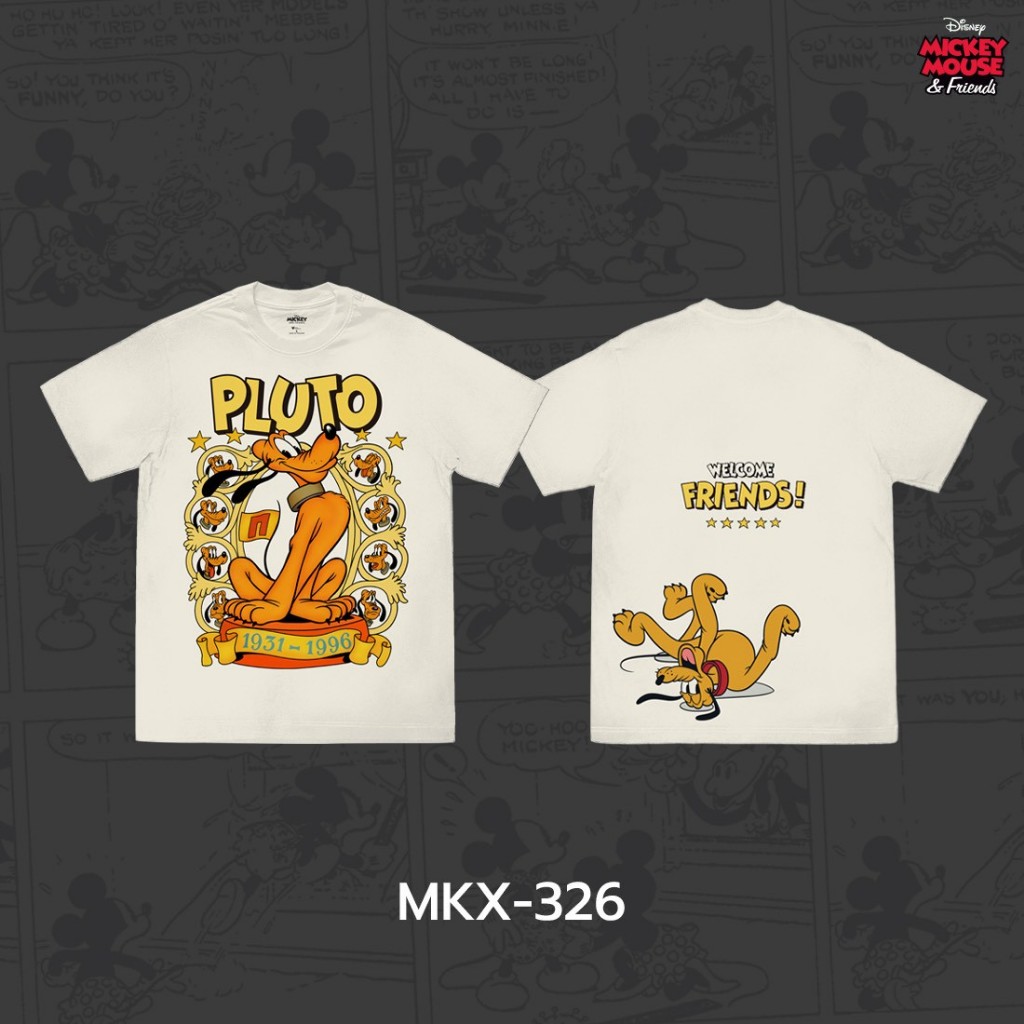 Power 7 Shop เสื้อยืดการ์ตูน "พลูโต" ลิขสิทธ์แท้ DISNEY(MKX-326-สีครีม)