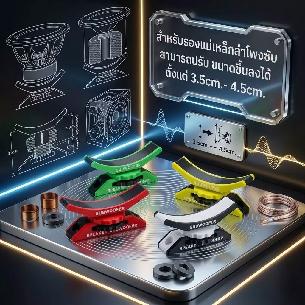 ฐานค้ำแม่เหล็ก ปรับระดับได้ เหมาะสำหรับรองแม่เหล็ก 142 - 156 - 170 - 180 mm