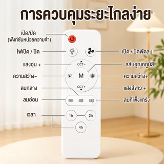 ไฟพัดลมเพดาน LED 40W E27 สำหรับห้องนั่งเล่นและห้องนอน ปรับแสงได้ พร้อมรีโมท