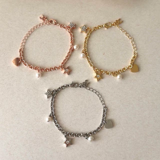 Socrush.bkk | New CRUSH LOVE bracelet | SB-089 | สร้อยข้อมือ หัวใจ ดาว มุก
