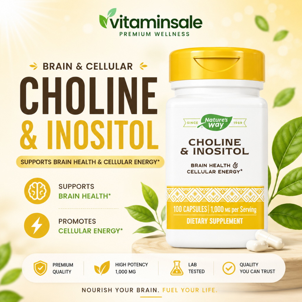 Nature's Way Choline & Inositol 500mg 100 Capsules โคลีนและอิโนซิทอลสูตรสมดุล