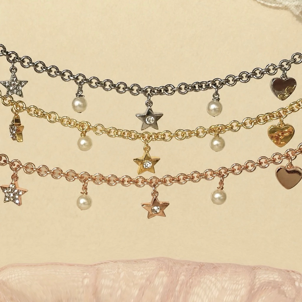 Socrush.bkk | New CRUSH LOVE bracelet | SB-089 | สร้อยข้อมือ หัวใจ ดาว มุก