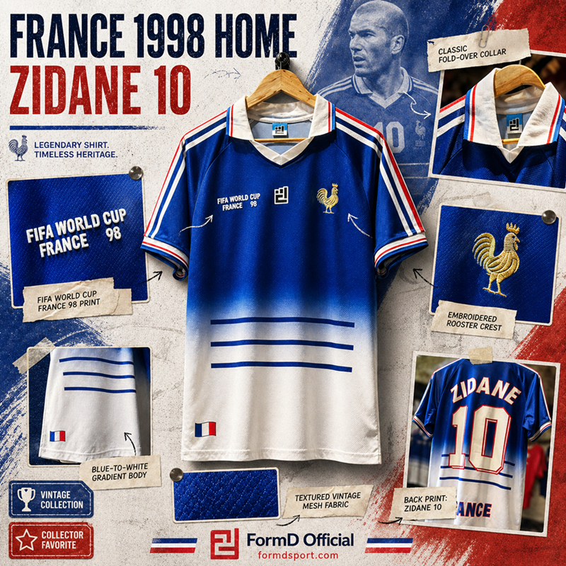 ใหม่ !! เสื้อฟุตบอล ทีมชาติ ฝรั่งศษปี 1998 Edition Home & Away Mix Design by FormD