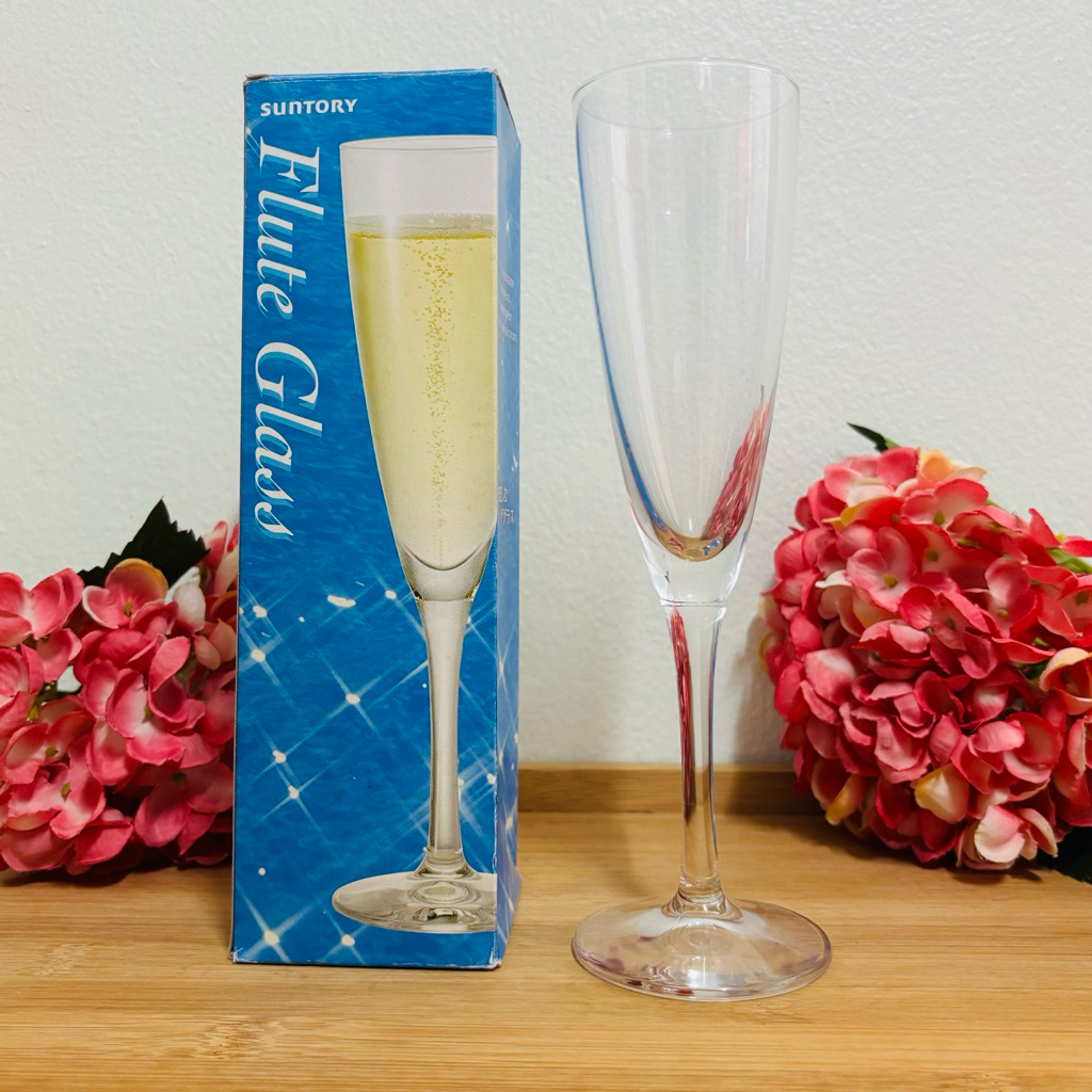แก้วแชมเปญ Champagne SUNTORY Flute Glass ขนาดเล็ก มือสอง จากญี่ปุ่น