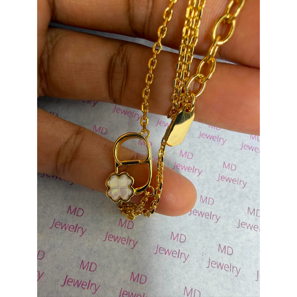 สร้อยคอดอกไม้ งานพรีเมี่ยม ทองเหลือง ไม่แพ้ เป็นมิตรต่อผิว พร้อมส่ง