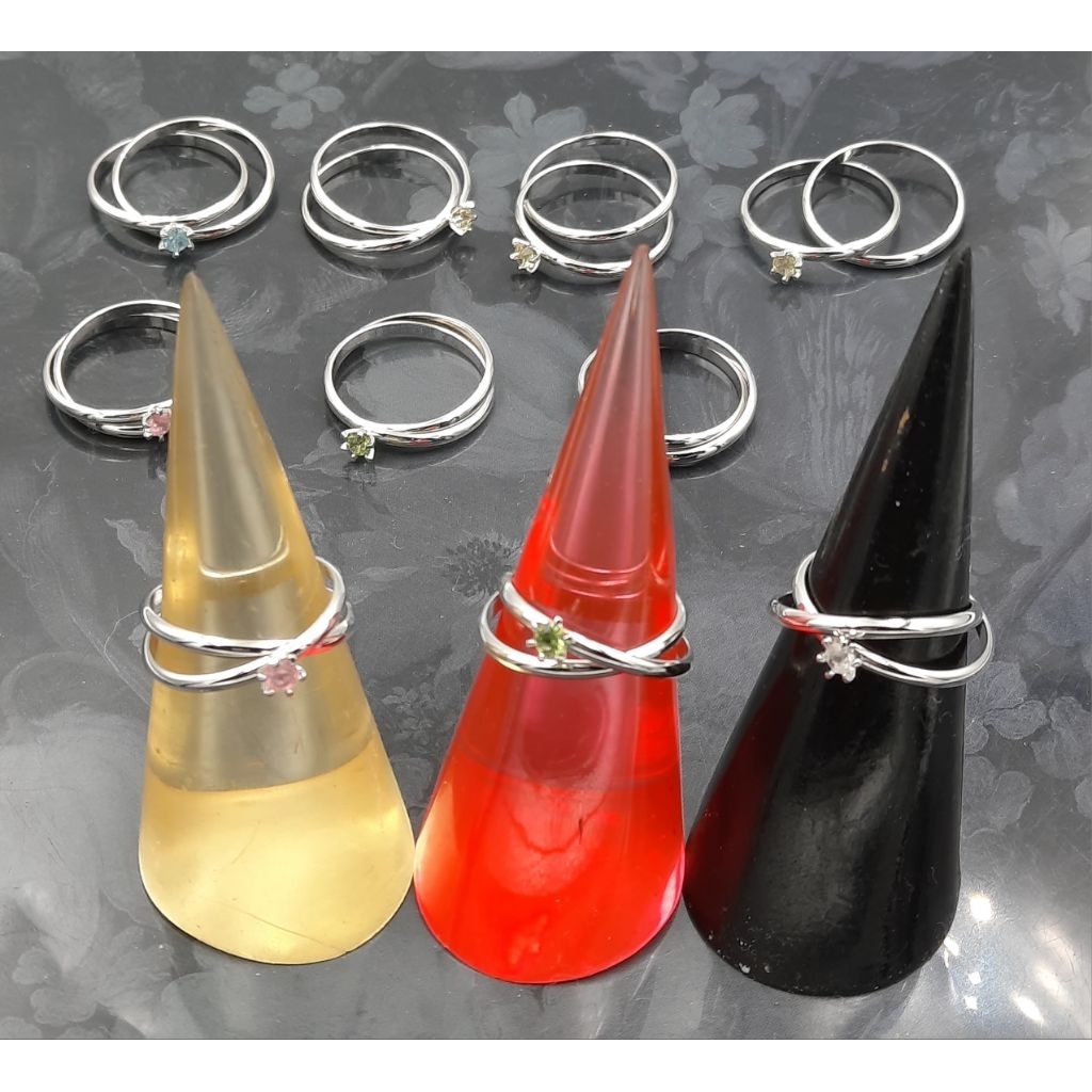 ของใหม่แฟชั่นญี่ปุ่น แหวนไขว้ czสวย ไซด์52 ราคา/วง