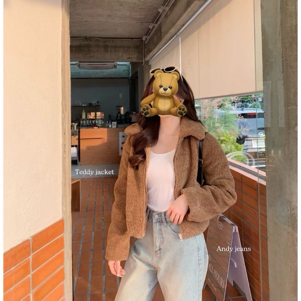 Teddy Jacket 🧸🧥 แจ็กเก็ตขนปุยคอปก ทรงสั้นแบบครอป