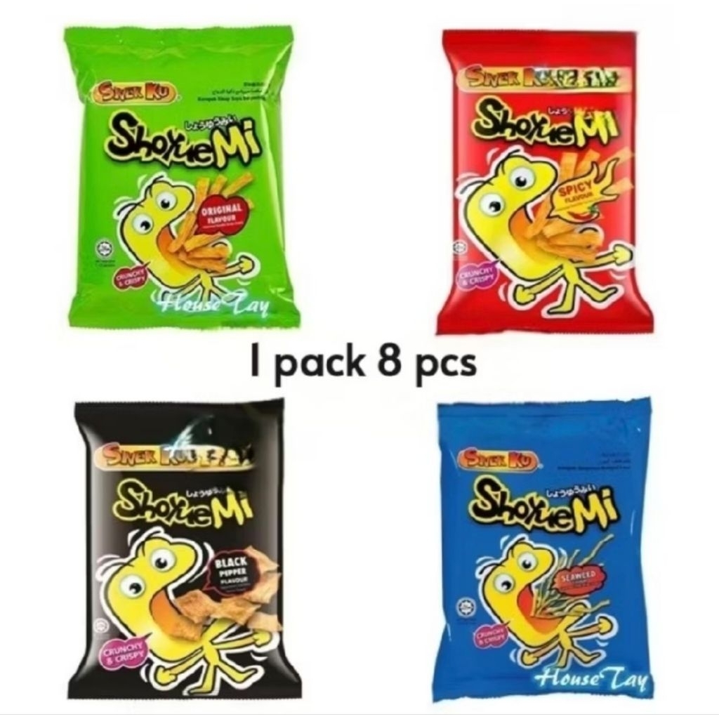 Snek Ku Shoyuemi 14G X 8PCS (รสออริจินัล / รสเผ็ด/ พริกดำ/ สาหร่าย)