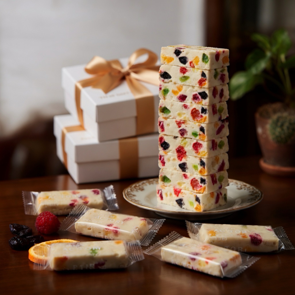 NEW นูกัตบาร์(ผลไม้) ตรา PATTA ขนาด 1kg ถุงมือถือ หอมหวานอร่อยคุ้มสุดๆ นูกัตผลไม้เครื่องแน่นๆรสชาติหวานตัดเปรี้ยวลงตัว