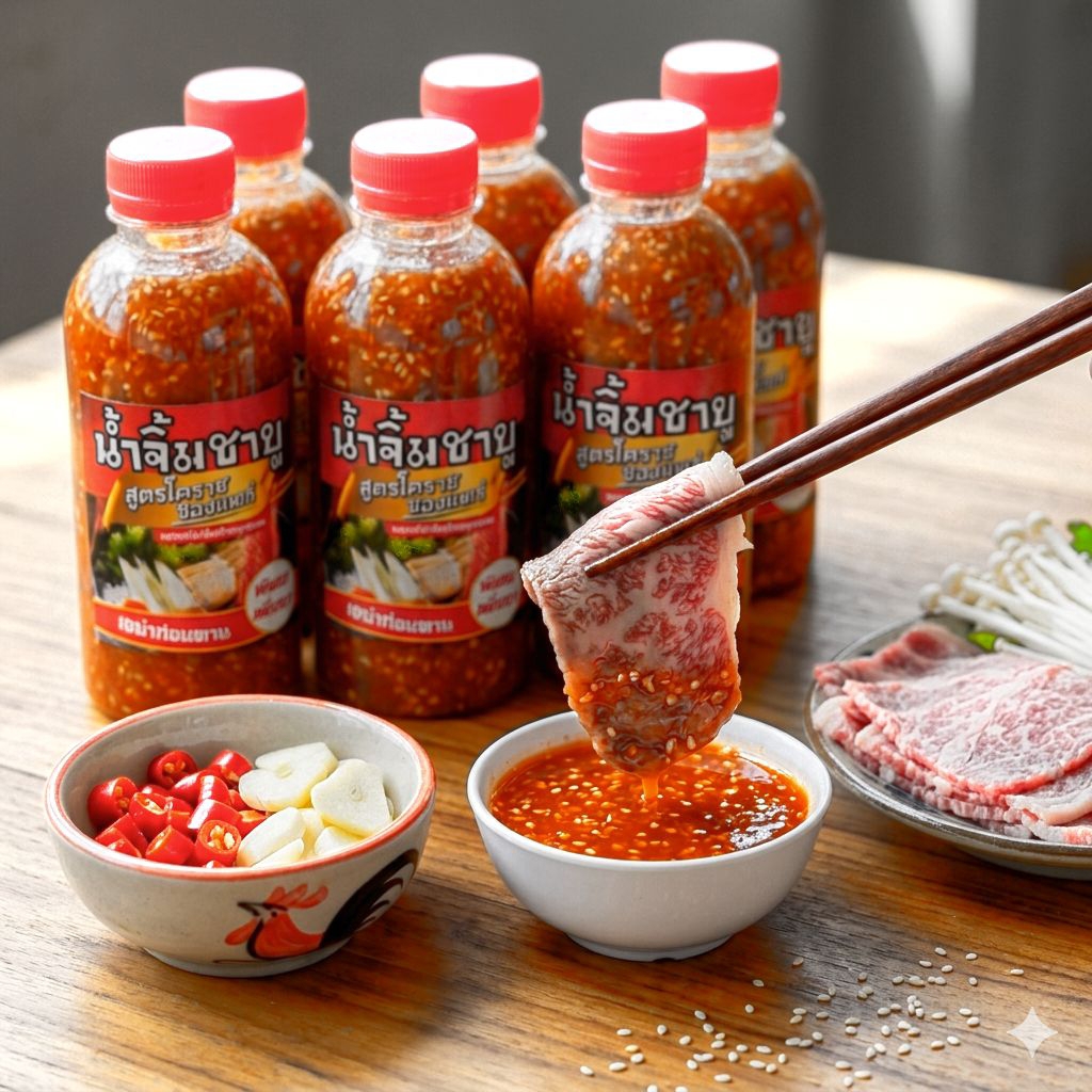 น้ำจิ้มชาบู (เข้มข้น)  สูตรโคราชของแทร่350mlส่งตรงจากโคราช