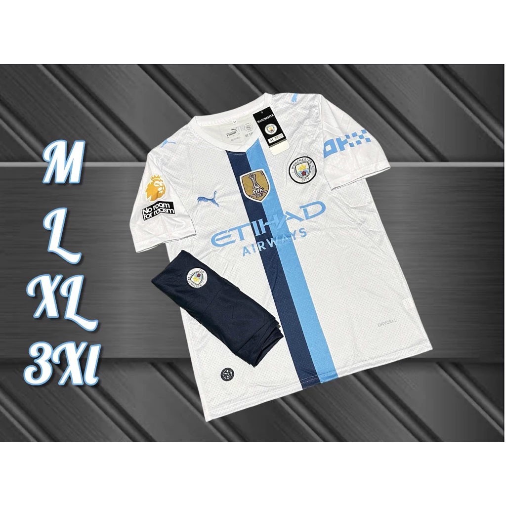 ชุดฟุตบอลชุดกีฬาเสื้อพร้อมกางเกงผ้านิ่มเย็นใส่สบายขนาดไซร้M L XL 3XL