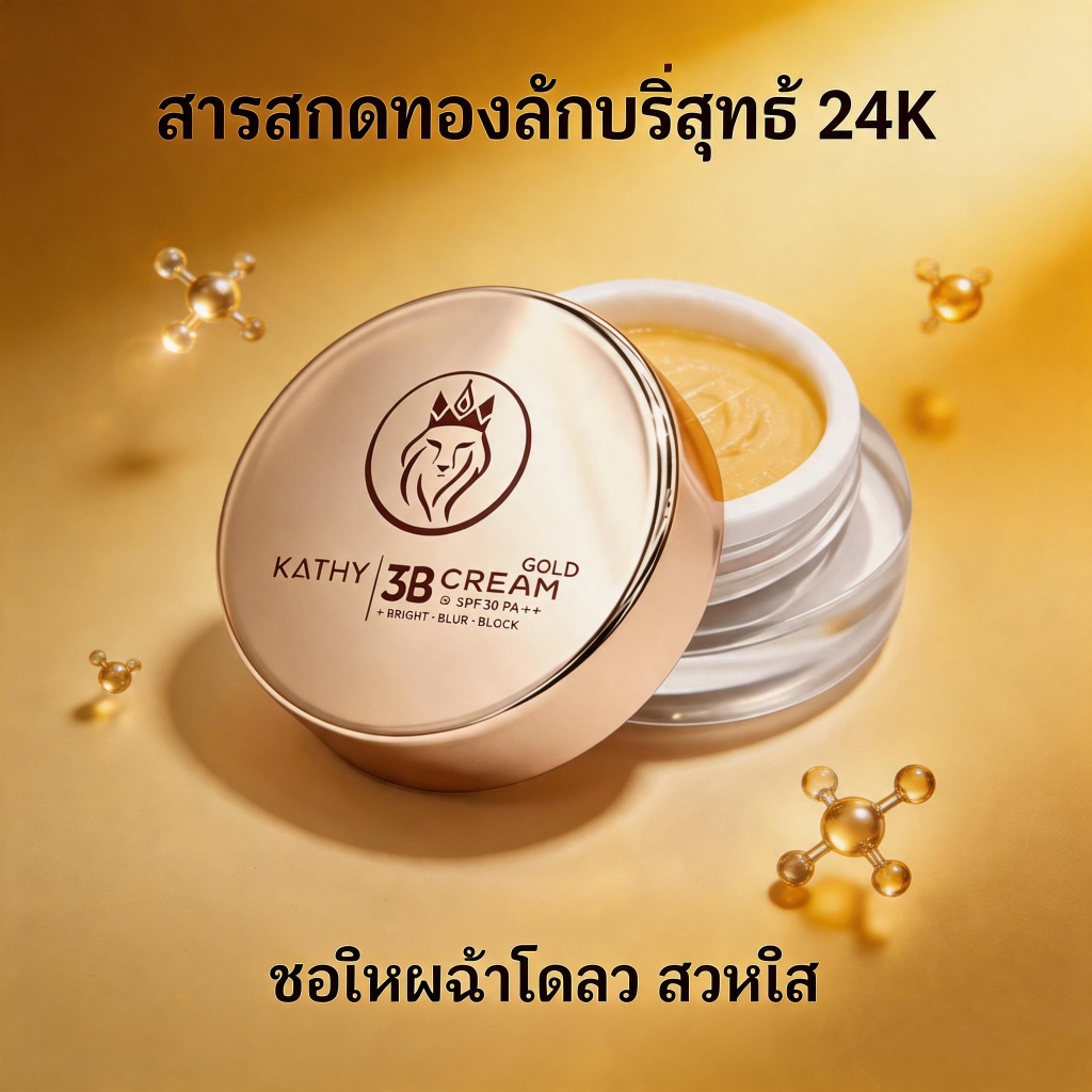 ส่งไวภายในวัน KATHY AMREZ SKIN TINT แป้งหน้าเด้งโกล์ด ปกปิดรอยสิวรอยด่าง 5 กรัม