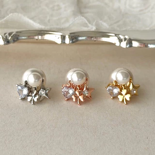 Socrush.bkk | SPARKLE HEART earrings | SE-103 | ต่างหู หัวใจ เพชร
