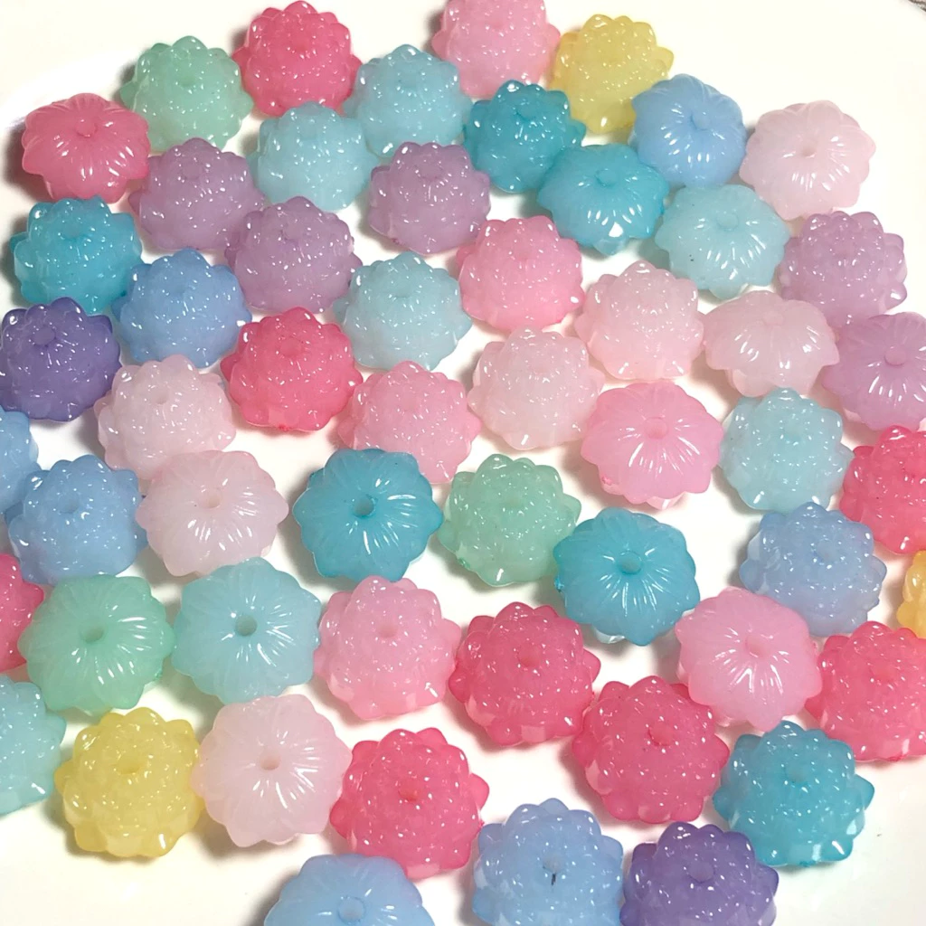 ลูกปัดดอกบัว ซองละ10ชิ้น ขนาด15.5mm. พร้อมส่งจากไทย