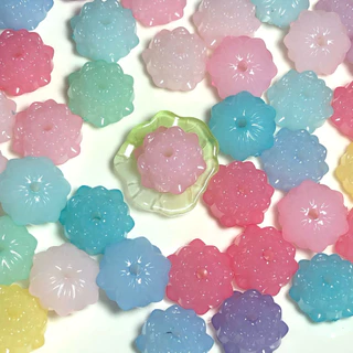 ลูกปัดดอกบัว ซองละ10ชิ้น ขนาด15.5mm. พร้อมส่งจากไทย