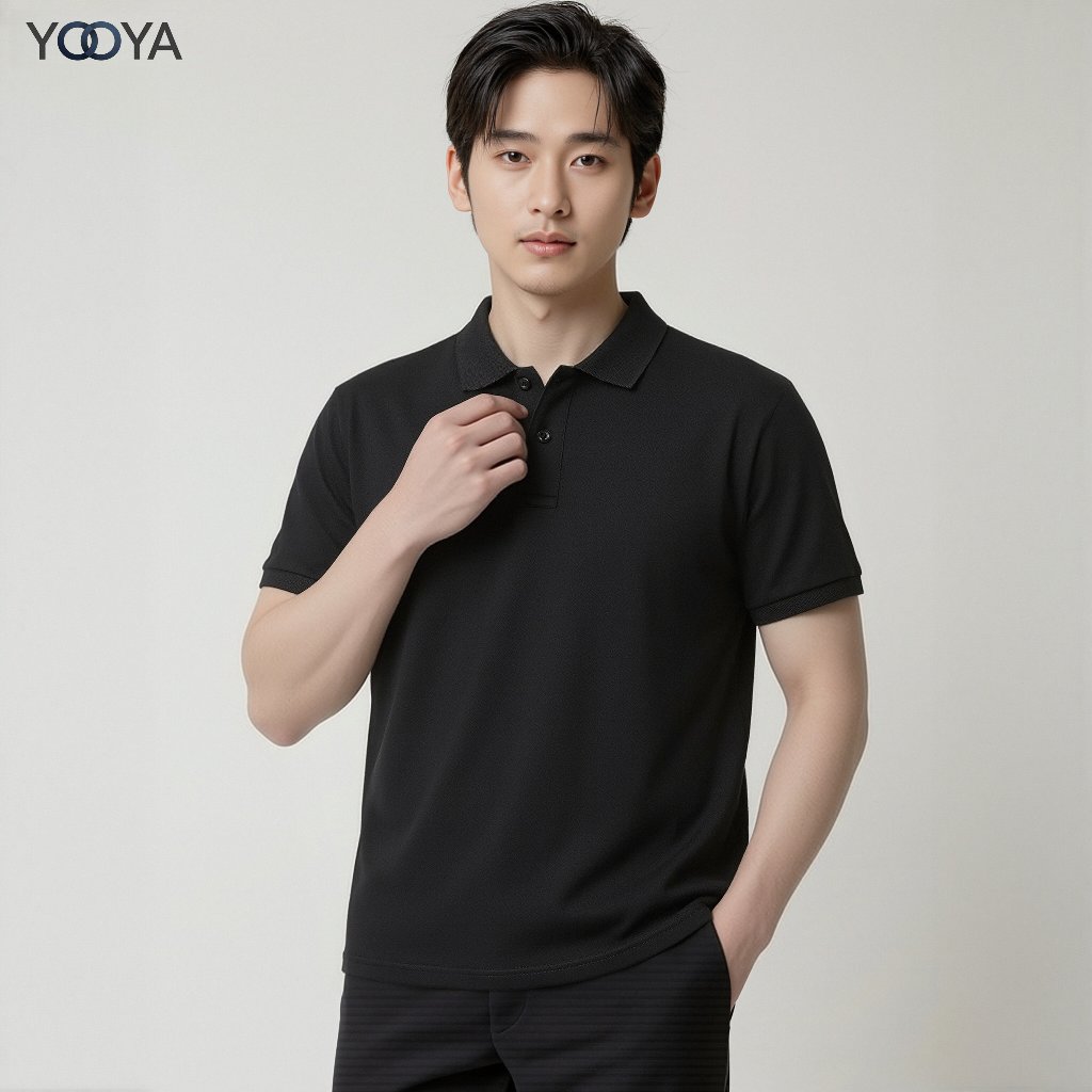 YOOYA เสื้อโปโลแขนสั้น แฟชั่นชาย สไตล์ญี่ปุ่น-เกาหลี มินิมอล ไอเทมแนะนำหน้าร้อน ใส่สบาย ไม่ร้อน
