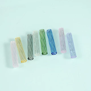 New Premium Hand Crafted Twisted Glass Tрs 6x30mm 7 Holes