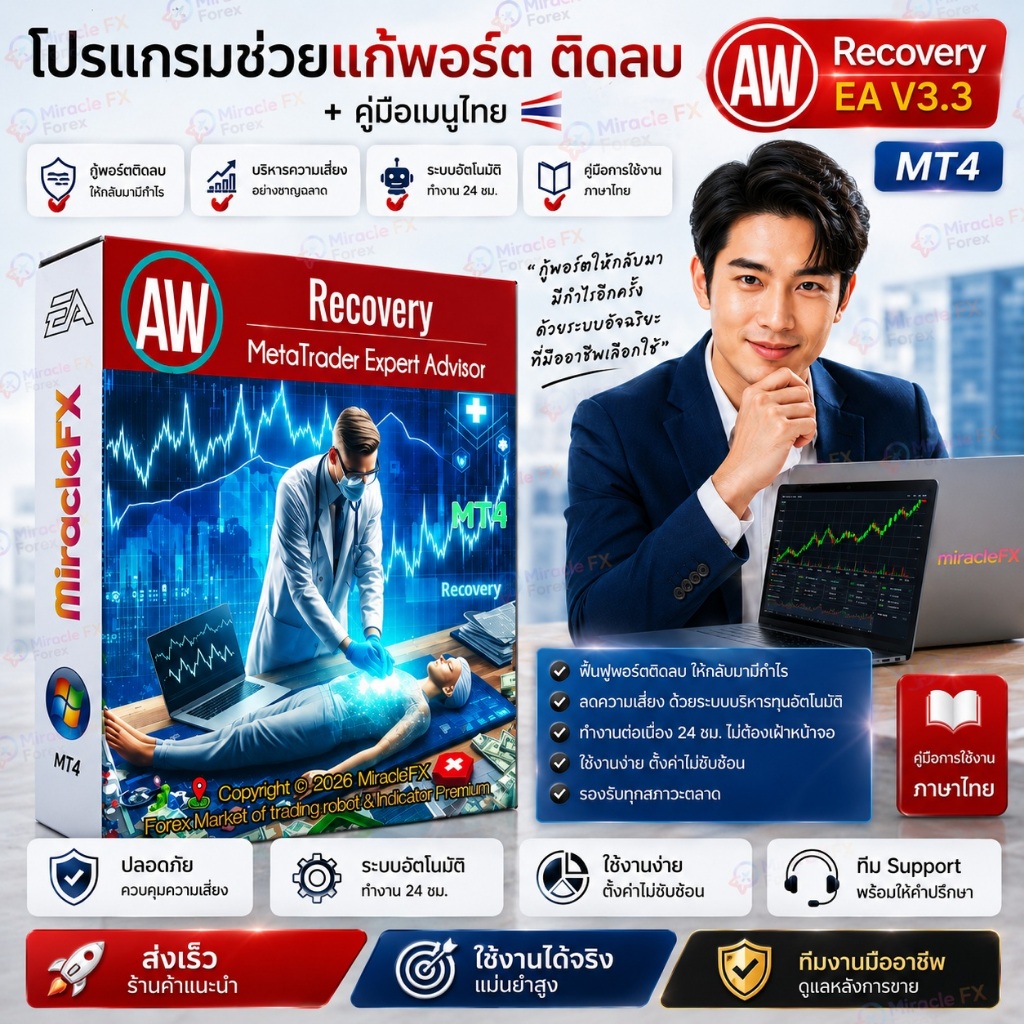 โปรแกรมช่วยแก้พอร์ต ติดลบ EA AW Recovery v3.3 MT4 +คู่มือไทย [build 1470]