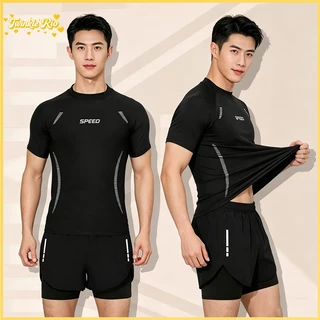 ชุดว่ายน้ำผู้ชาย ทูพีช 2 ชิ้น กันUV แห้งเร็ว ระบายอากาศ Anti Embarrassment ผ้าเนื้อดี เหมาะสำหรับยิมและวิ่ง ส่งไว
