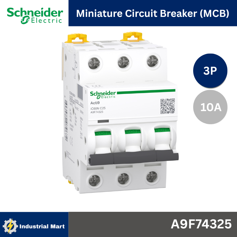 Schneider A9F74310 MCB Acti9 iC60N C-Curve,400VAC,3P 10A 10kA