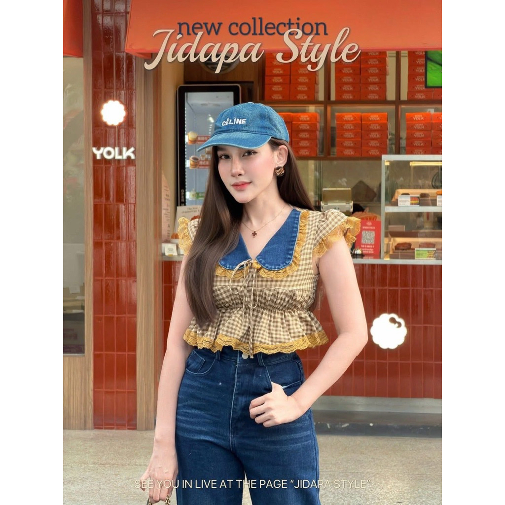 Jidapa Style มือ1📍xxl งานเซ็ตขาม้าสาวอวบ เซตเกงยีนจิดาภา