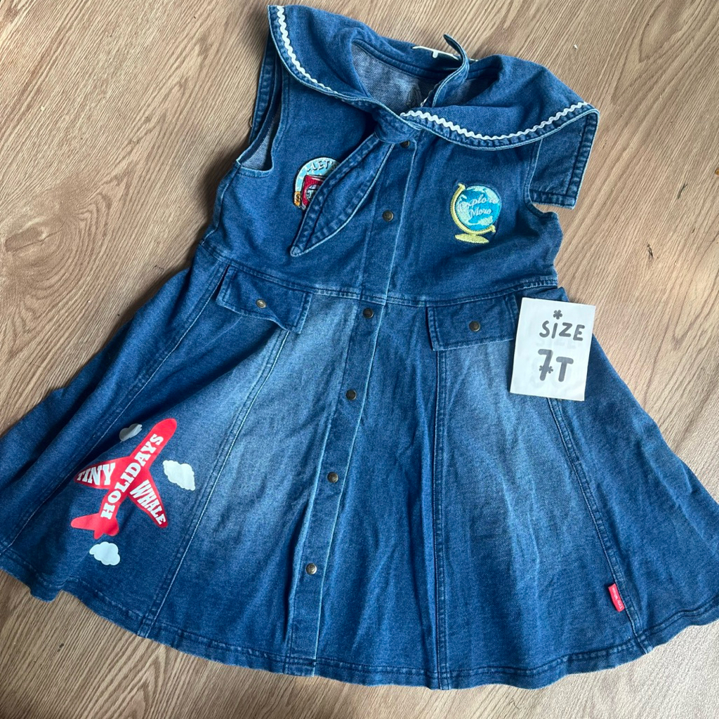 tiny whale เดรสยีนส์เด็กผู้หญิง Size 7T