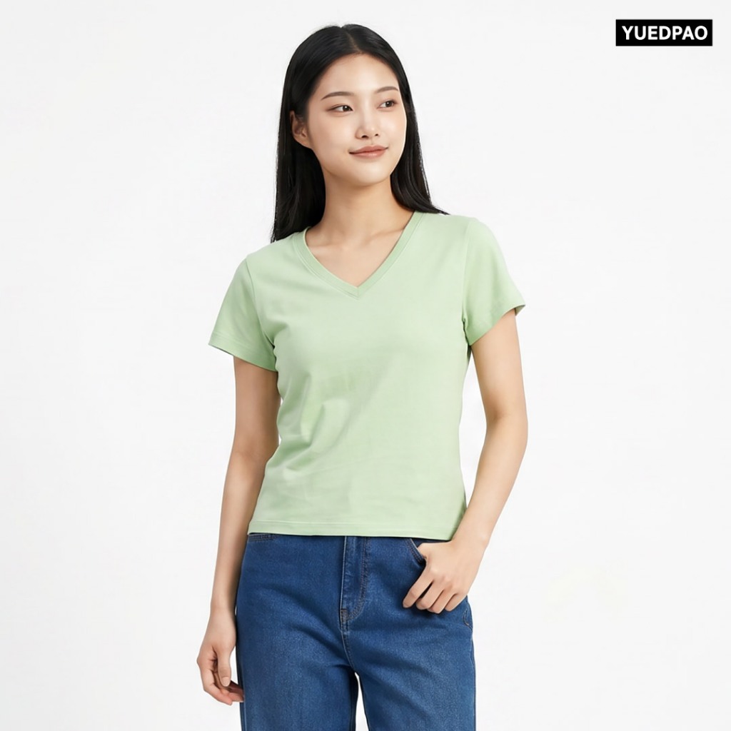 Yuedpao Ultrasoft Non-Iron 2026 (Women) – V Neck เสื้อยืดคอวีผู้หญิง สีพื้น ผ้านุ่ม ใส่สบาย ไม่ต้องรีด Set Colorful ราคา ถูกที่สุด ดีลบีเคเค แกลเลอรีภาพที่ 8