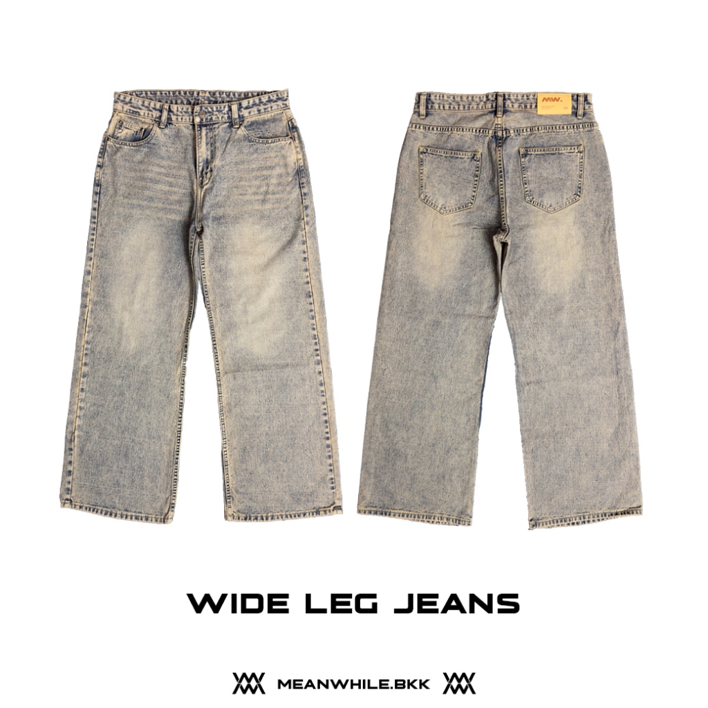 MW - Wide leg jeans กางเกงยีนส์ทรงกระบอกใหญ่ ผู้ชาย ผู้หญิง