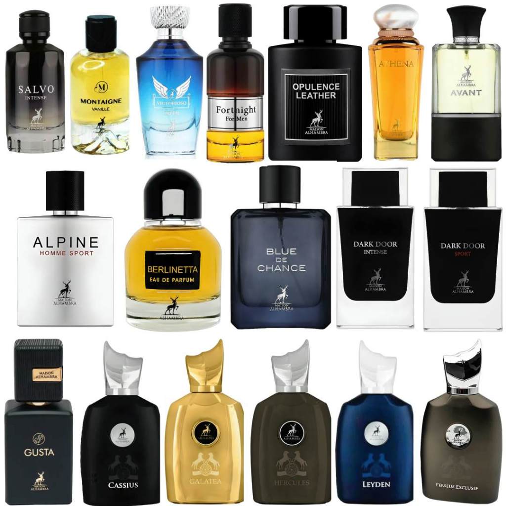 Maison Alhambra Dark Door Intense, Dark Aoud, Amber & Leather, Berlinetta, Avant, Cassius, Delilah B