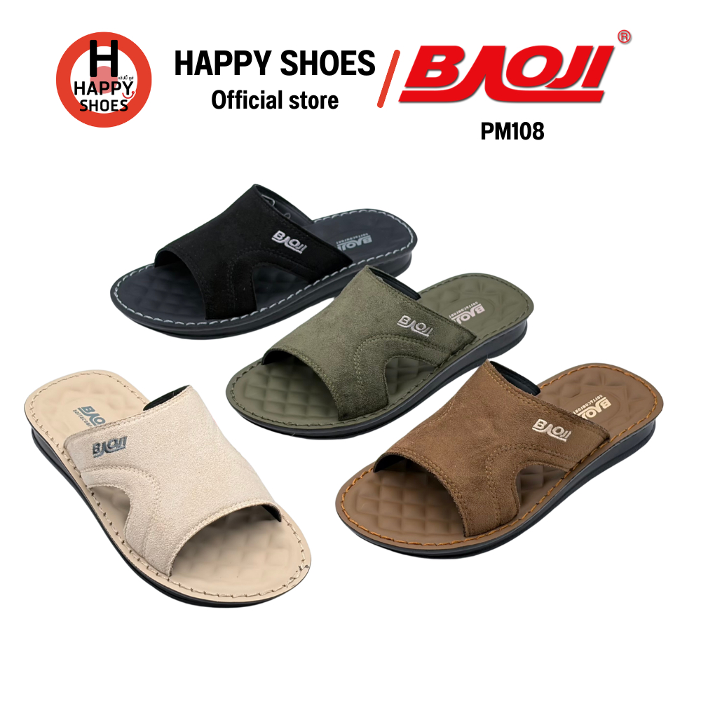 BAOJI บาโอจิ PM108 รองเท้าสวมหนัง สำหรับผู้ชาย เบอร์ 39-44 เบา สวมสบายเท้า