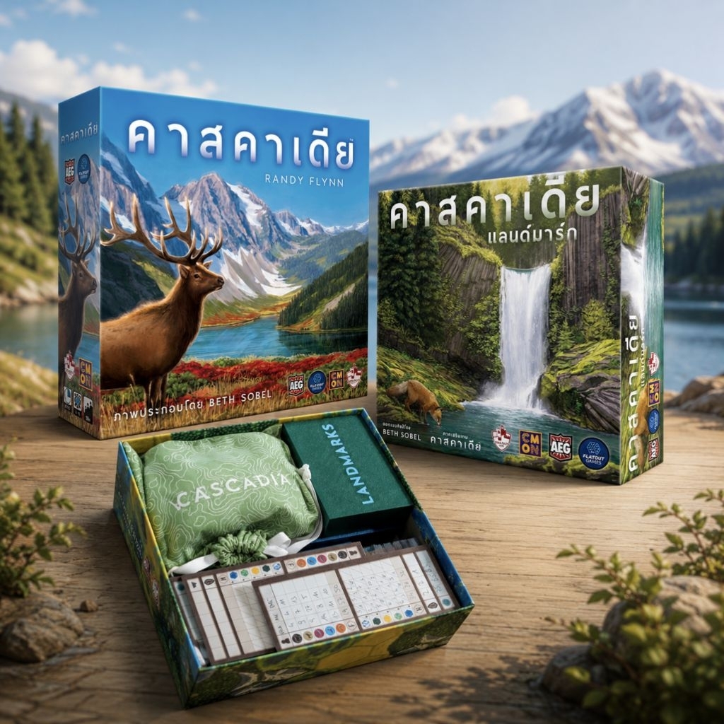 ​ Cascadia Insert & Organizer | ชุดจัดระเบียบบอร์ดเกม Cascadia วัสดุ PETG | งาน 3D Print พรีเมียม (ไม่รวมตัวเกม)