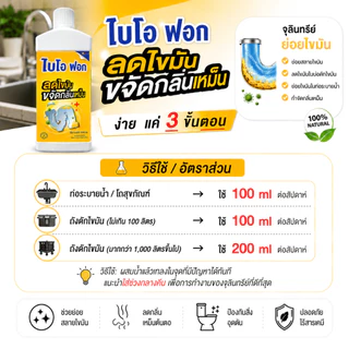 จุลินทรีย์ย่อยไขมัน อ่างล้างจาน–บ่อดักไขมัน ดับกลิ่นเหม็น ไบโอฟอก BioFog 1000ml ขวดใหญ่