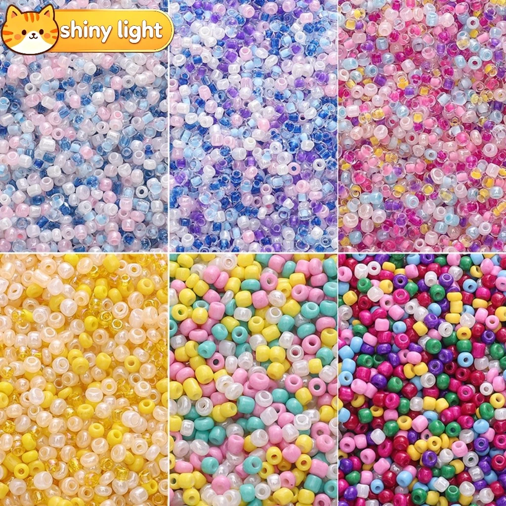 ลูกปัดแก้วเม็ดข้าวสีผสม 2 มม. 700 ชิ้นต่อแพ็ค อุปกรณ์ DIY ทำสร้อยข้อมือ สร้อยคอ เครื่องประดับ