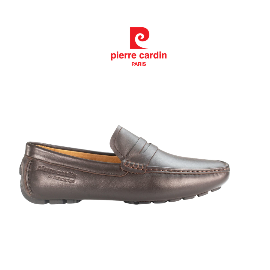 รองเท้าสวมผู้ชาย Pierre Cardin หนังวัวแท้ หนังนุ่มไม่ทำให้เจ็บเท้า ดีไซน์เดินตะเข็บเด่น พื้นยางกันลื่น รุ่น 503