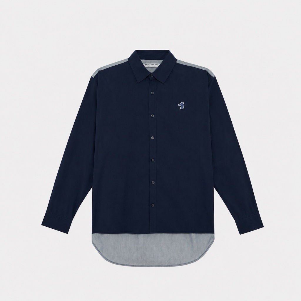A25 COLOR-BLOCK SHIRT WITH LOGO EMBROIDERED