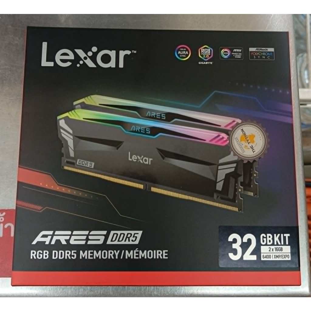 32GB (16x2) DDR5 6400MHz RAM LEXAR THOR ARES RGB DDR5 (มือสอง) ประกัน LIFETIME