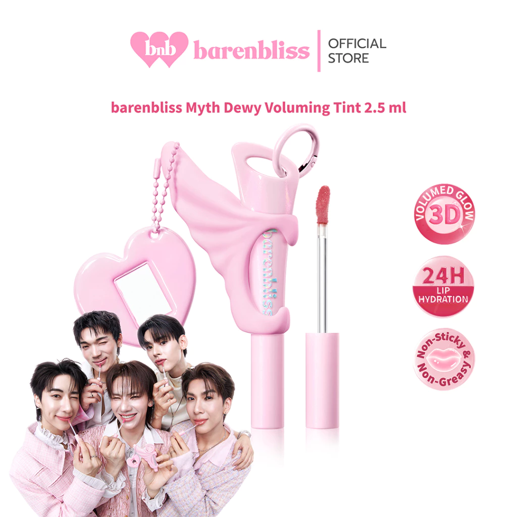 bnb barenbliss Myth Dewy Voluming Tint ลิปดิวอี้ทินท์ ขนาดพกพา ปากชุ่มชื้น อวบอิ่ม แวววาว บางเบา ไม่เหนียวเหนอะหนะ