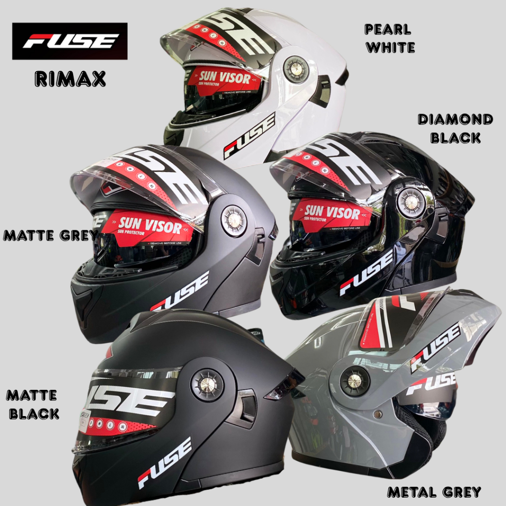 หมวกกันน็อคยกคาง FUSE RIMAX ใหม่ล่าสุด ฟรีไซส์ML (57-62 ซม.)