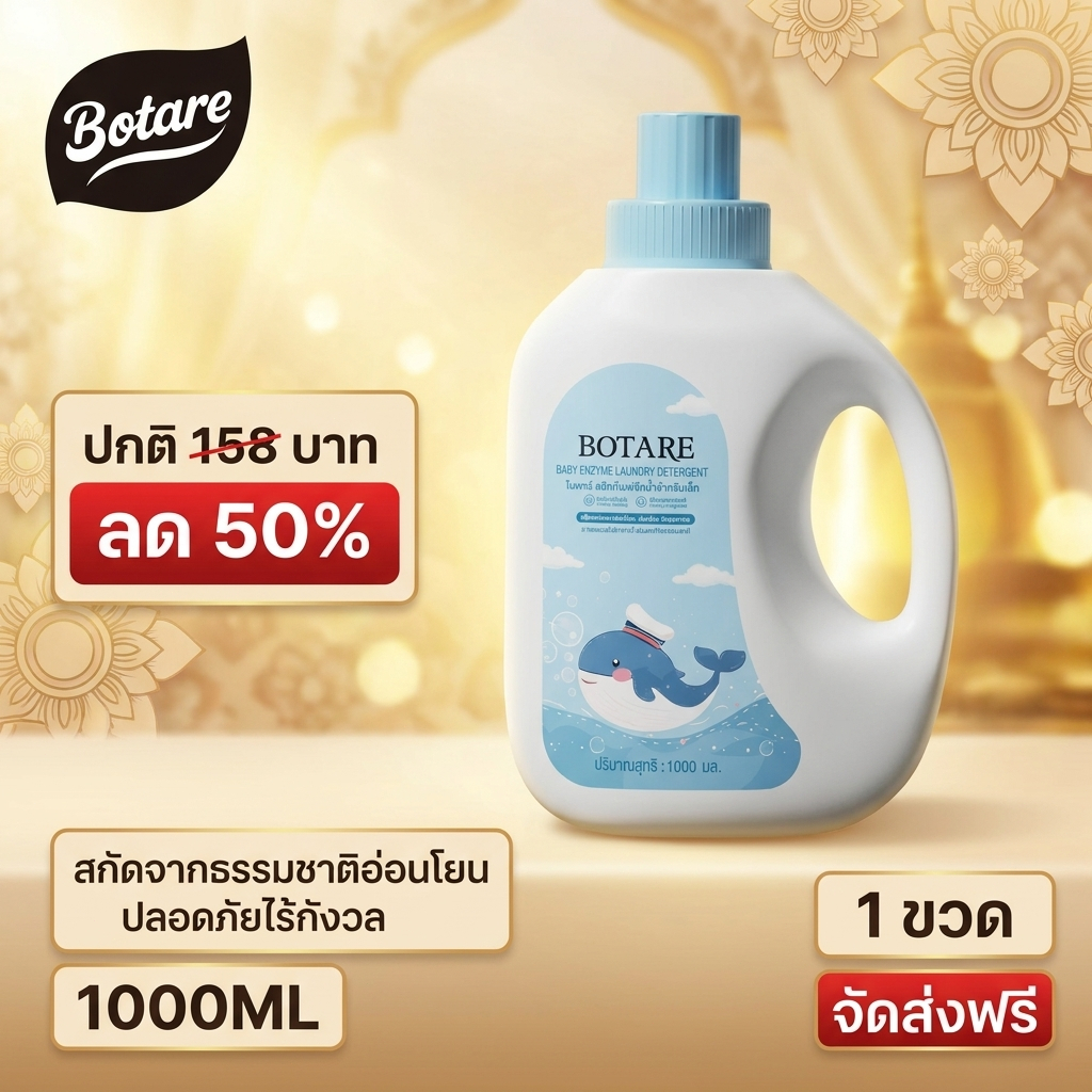 【4000ml】Botare น้ำยาซักผ้าเด็ก อ่อนโยน สารสกัดธรรมชาติ ขจัดคราบนม ซักล้างง่าย ไร้สารตกค้าง ใช้ได้ตั้งแต่แรกเกิด