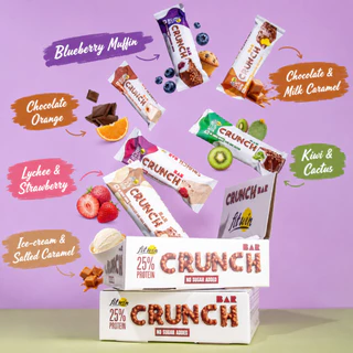 FITWIN CRUNCH โปรตีนบาร์ 50 กรัม × 12 ชิ้น (กล่อง) | โปรตีน 25% | ไม่มีน้ำตาลเติมแต่ง