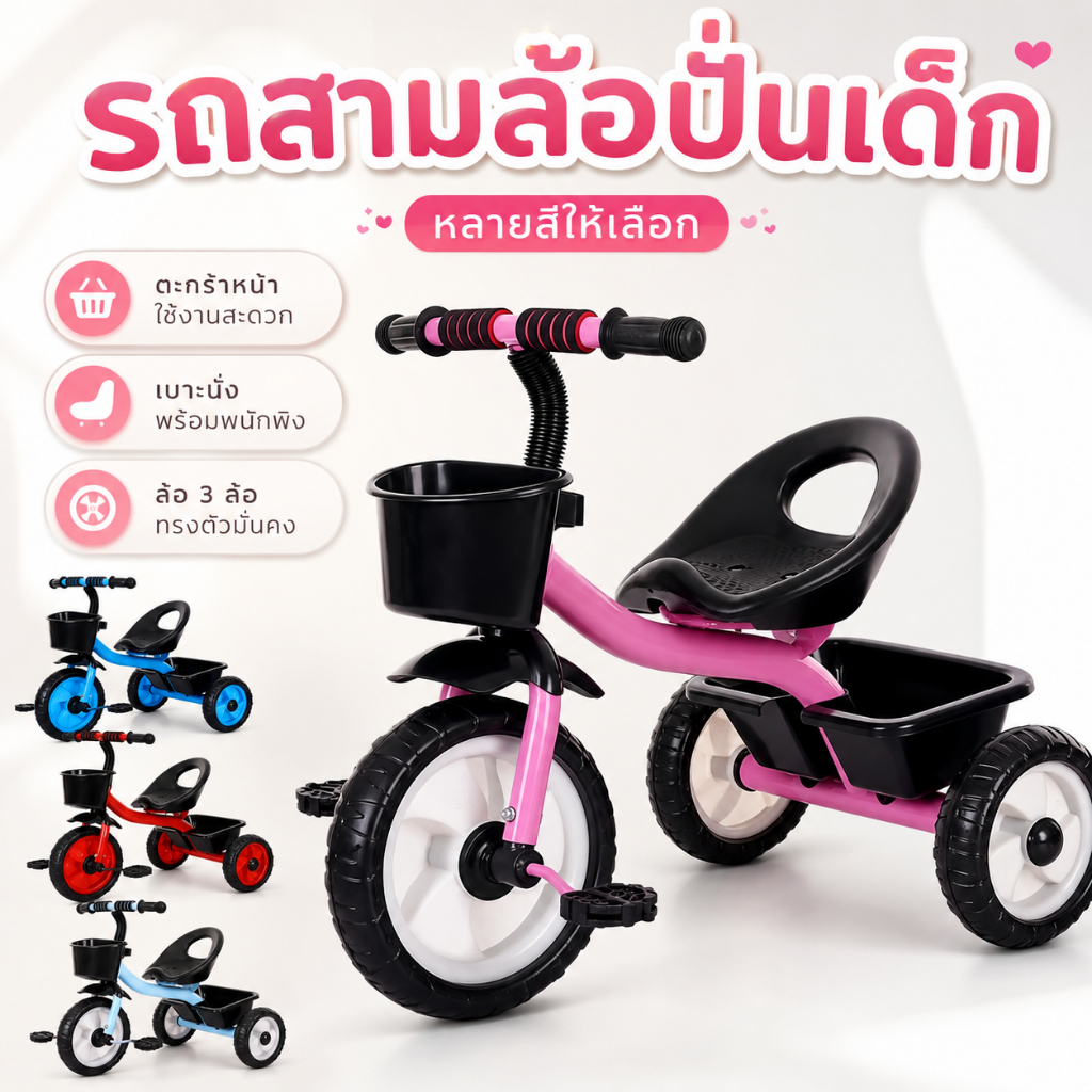จักรยานเด็ก จักรยานขาปั่น 3 ล้อ 1-6ปี ของเล่นเด็ก ฝึกปั่น รับน้ำหนัก30-40กิโล ของเล่นสำหรับเด็ก