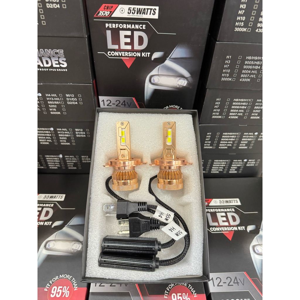 โคตรแจ่มไฟหน้ารุ่น V55 กำลังไฟ หลอด 55W หลอดสว่าง H/16000LM L/16000 12-24v พร้อมส่งจากไทย