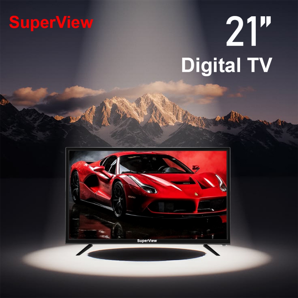ดิจิตอลทีวี SuperView LED DIGITAL TV ขนาด 21นิ้ว ทีวี21นิ้ว ทีวีจอแบน มีกล่องในตัว