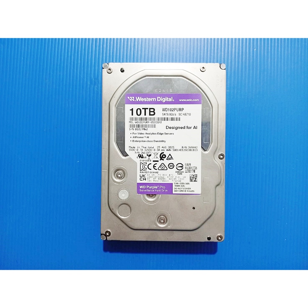 CCTV WD PURPLE PRO 10TB ( 7200RPM, 256MB, SATA-3, WD101PURP ) สินค้ามือ 2 เหลือประกันศูนย์ 52 เดือน