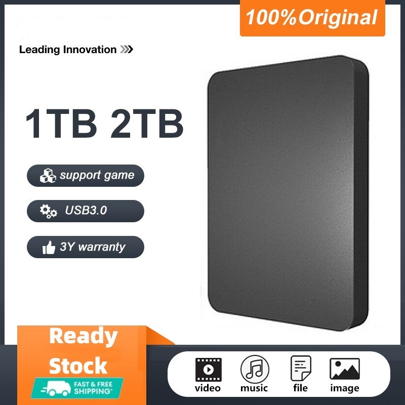 External Harddisk 4TB/2TB/1TB ฮาร์ดดิสก์แบบพกพา HDD2.5 USB3.0 harddrive ที่เก็บข้อมูลแบบพกพา Highspe
